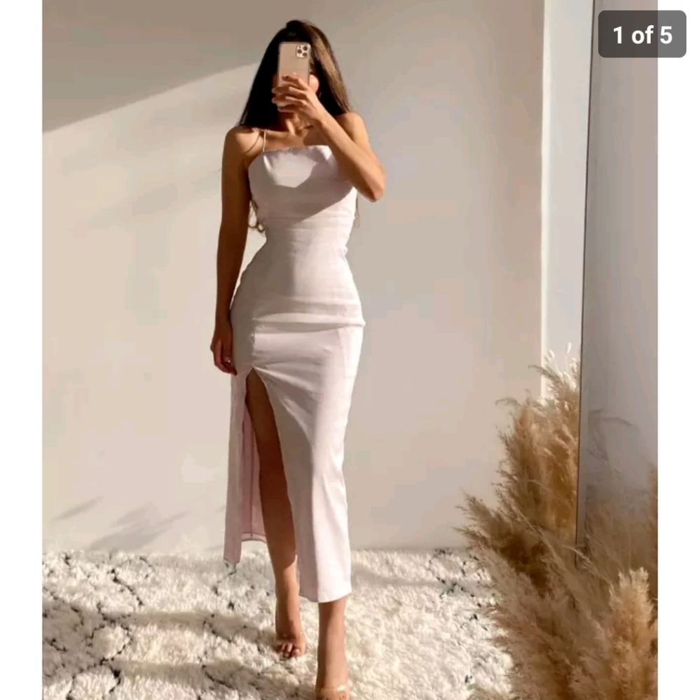 Zara Linen Blend Midi Dress Size XS - Picture 5 of 15